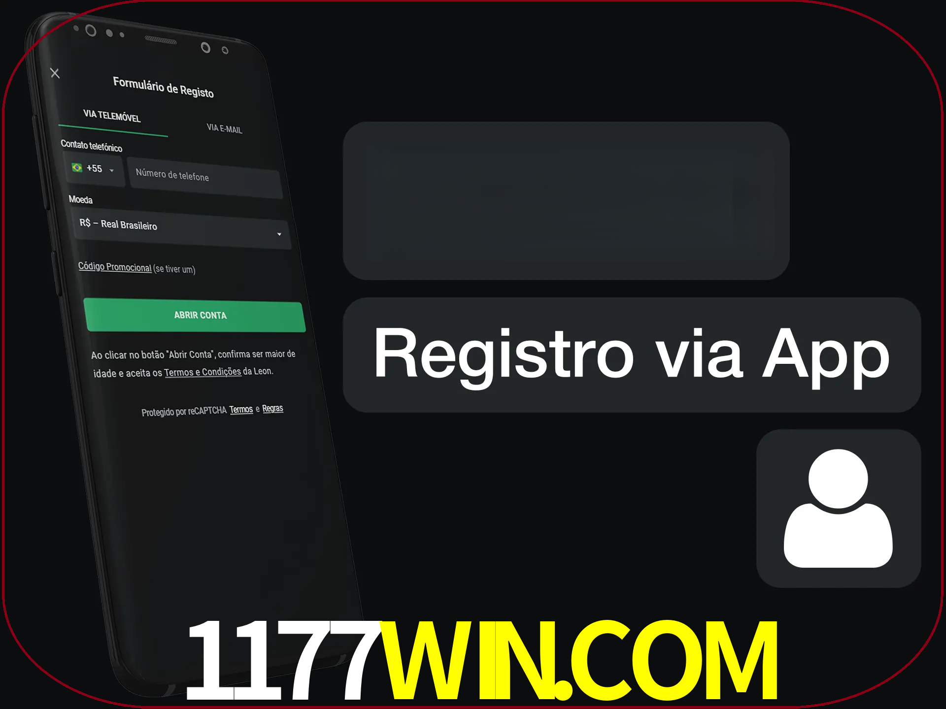 Registre-se com duas etapas usando o aplicativo.