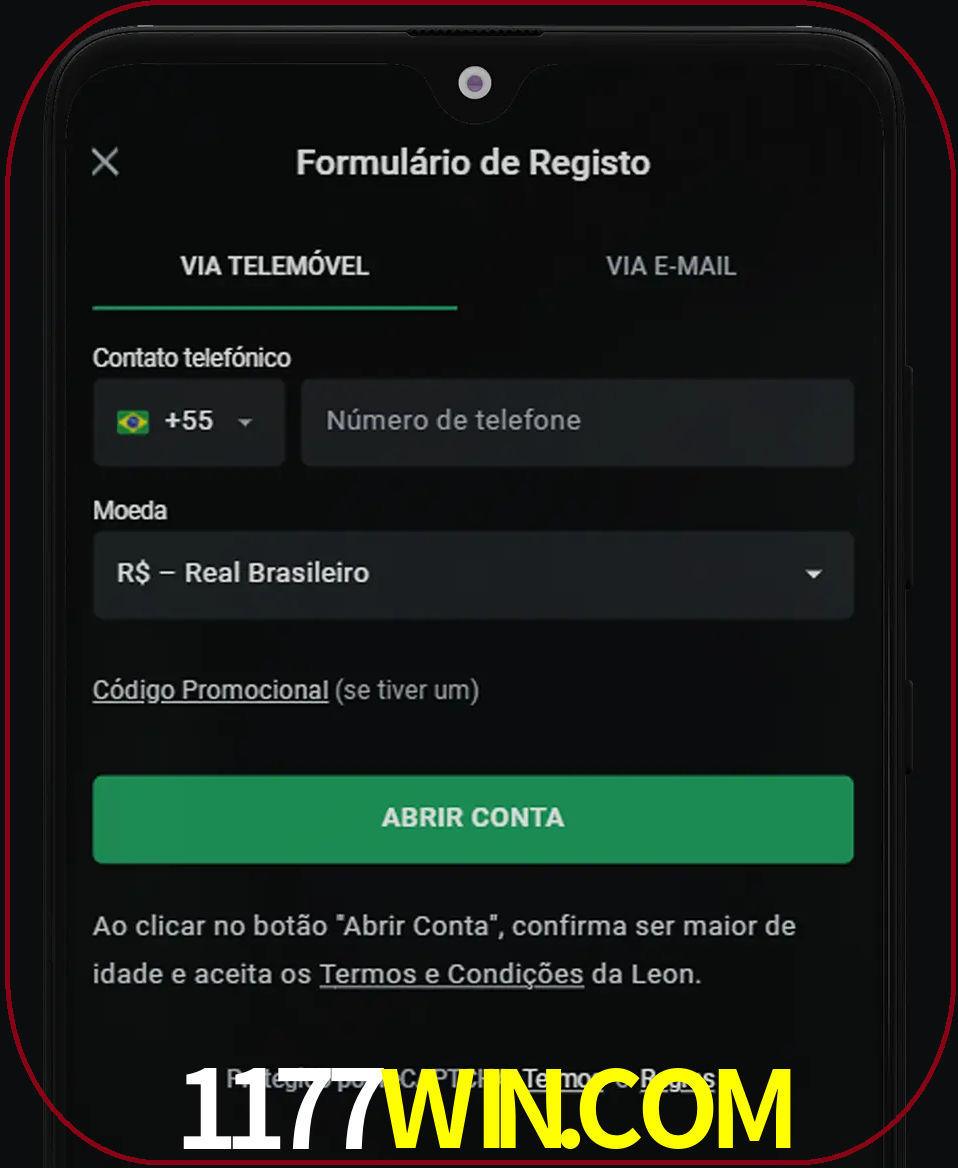 Abra o aplicativo e inicie o processo de registro.